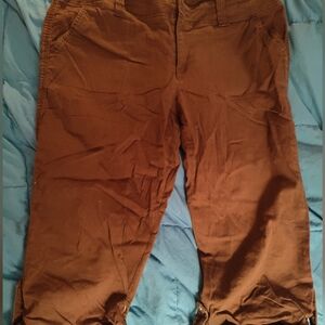 Stamp 10 Brown Soft Capris, Size 12